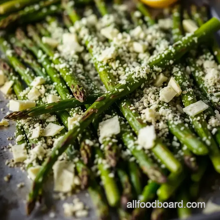 Perfectly Roasted Asparagus with Lemon & Parmesan presentation