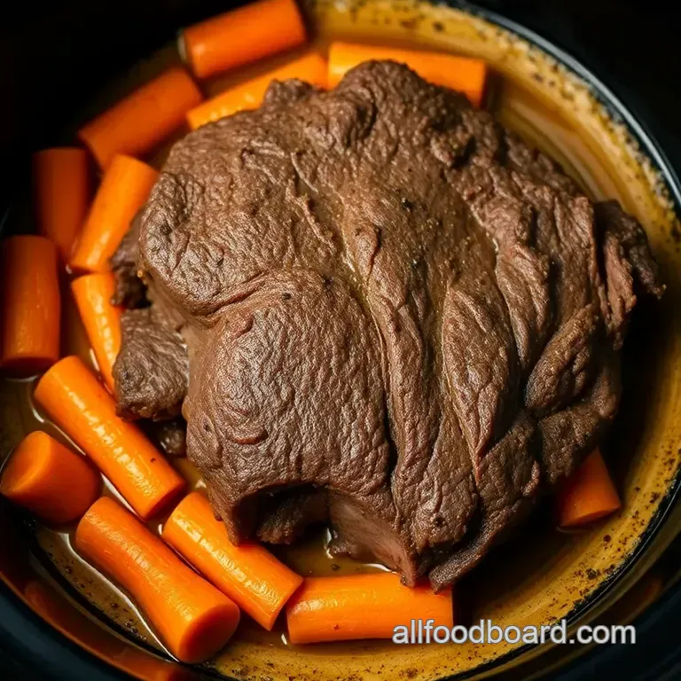 Perfectly Tender Crock Pot Beef Roast with Seasonal Veggies presentation