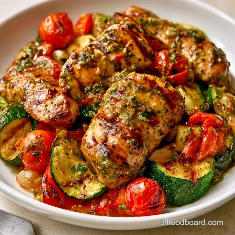 Baked Pesto Chicken Vegetables