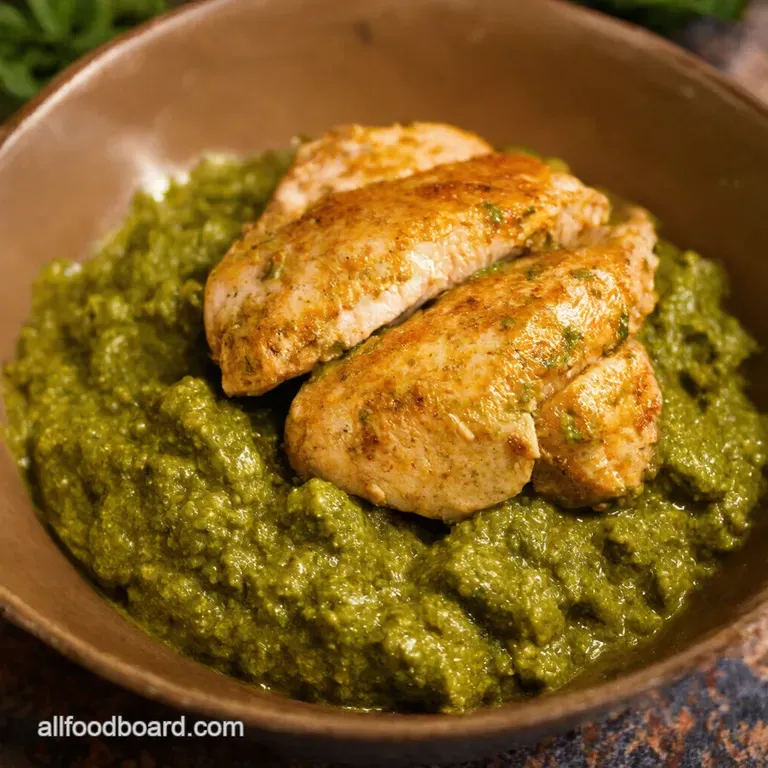 Pesto Power Bowl Chicken and Veggie Delight presentation