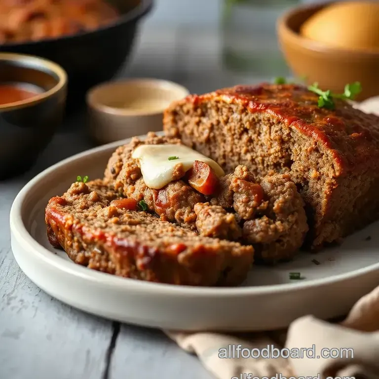 Cheesy Ground Beef Meatloaf Bake presentation