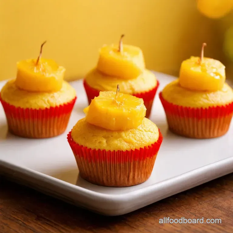 Pineapple Upside Down Cupcakes presentation