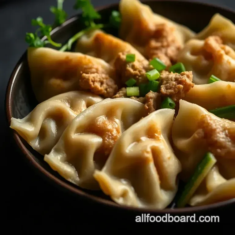 Pork &amp Cabbage Potstickers (Homemade Gyoza) presentation
