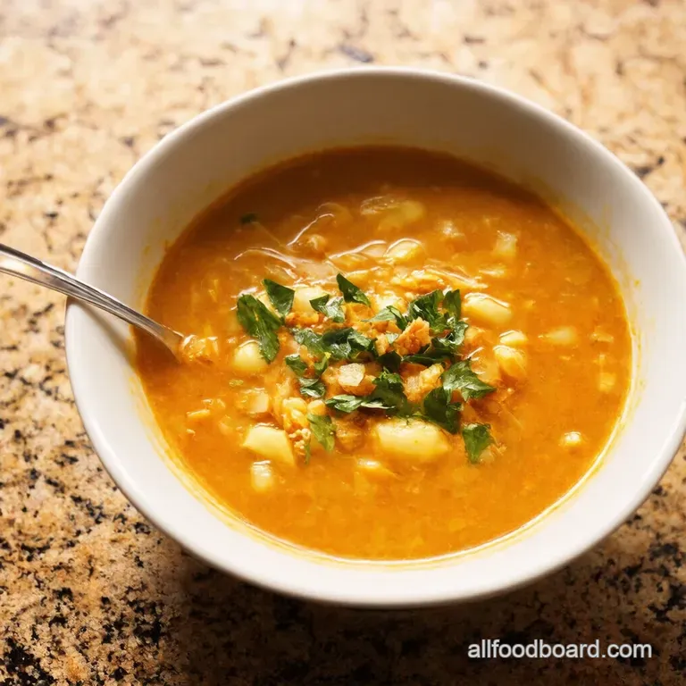 Postworkout Highprotein Vegetable Soup presentation