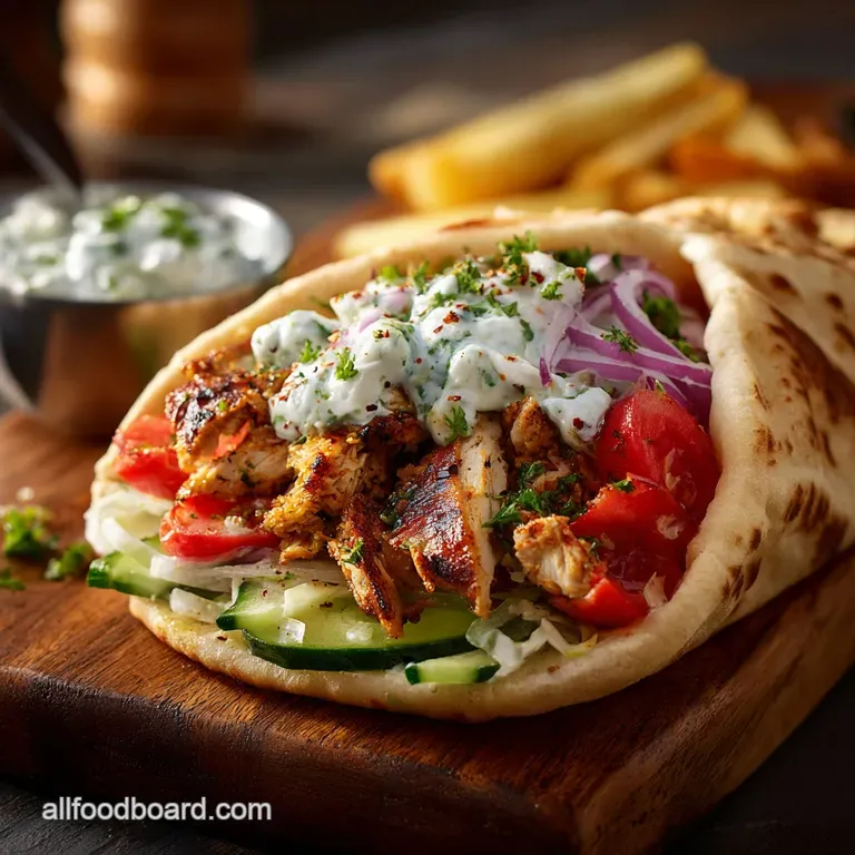The Proper Chicken Gyros: Greek Street Food Sensation with Homemade Tzatziki presentation