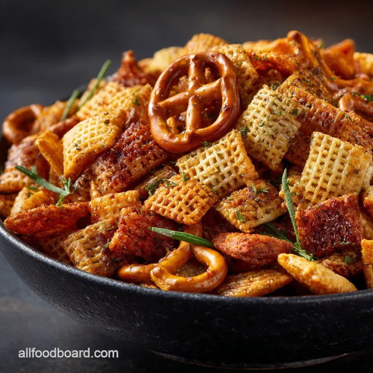 Chex Mix: the Proper Oven-Baked Savoury Crunch Recipe presentation