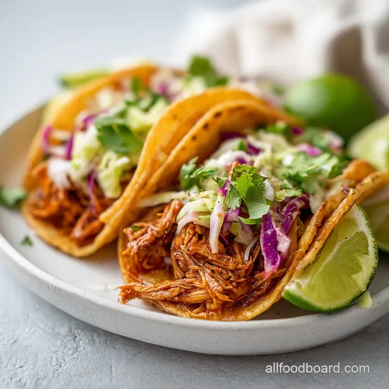 Pulled Chicken Taco: Seasoned Shells and Fresh Lime