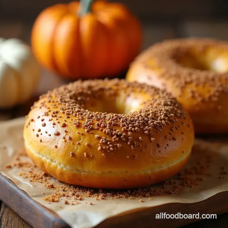 Pumpkin Spice Perfection Homemade Fall Bagels presentation