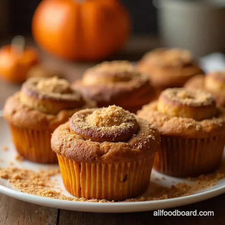 Pumpkin Spice Swirl Muffins A Cinnamon Roll Remix presentation
