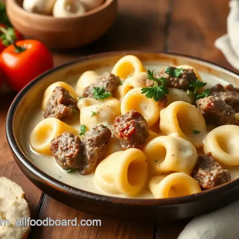 Cheesesteak Tortellini - Rich Provolone Sauce