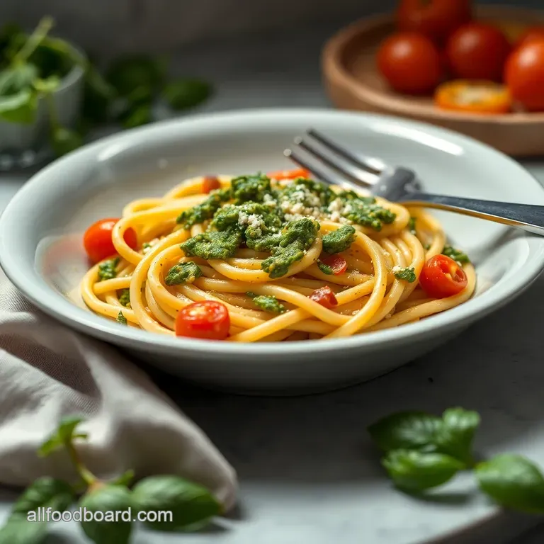 Quick & Easy Basil Pesto Pasta