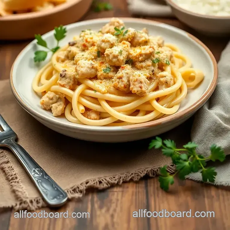 Quick Ground Turkey Pasta with Cheese presentation