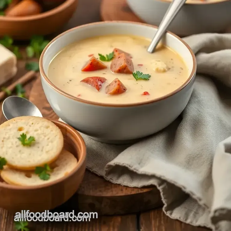 Italian Sausage Creamy Soup presentation
