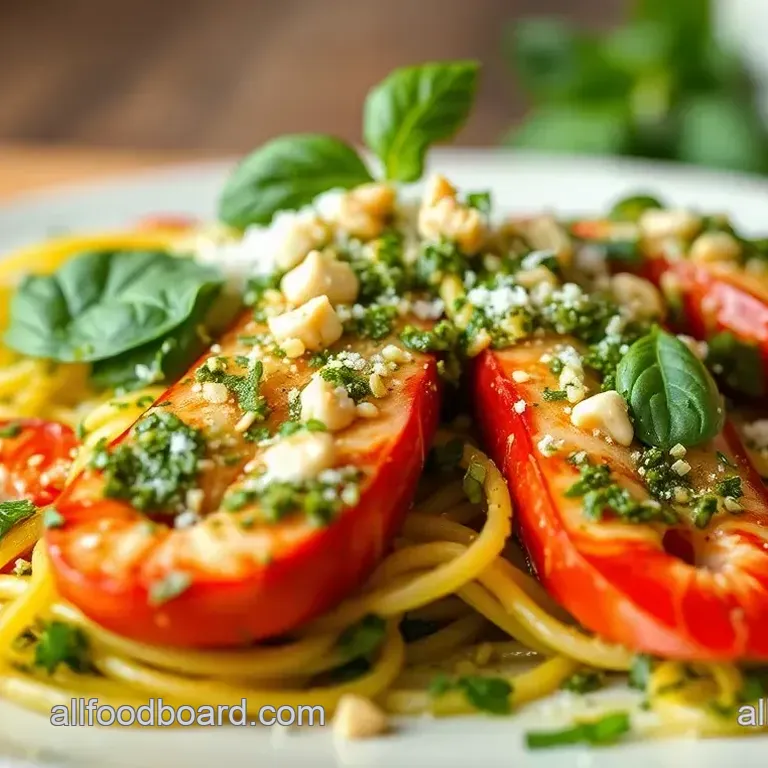 Quick Pesto Langostinos with Zucchini Noodles