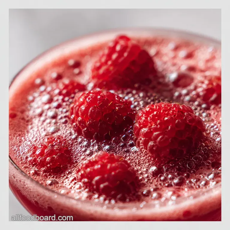 Elegant pink cocktail served in a coupe glass, garnished with fresh raspberries. A festive beverage perfect for celebrations.