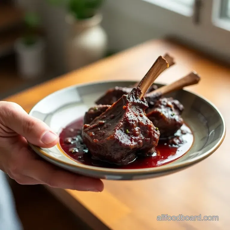 Red Wine Braised Lamb Shanks FallOffTheBone presentation
