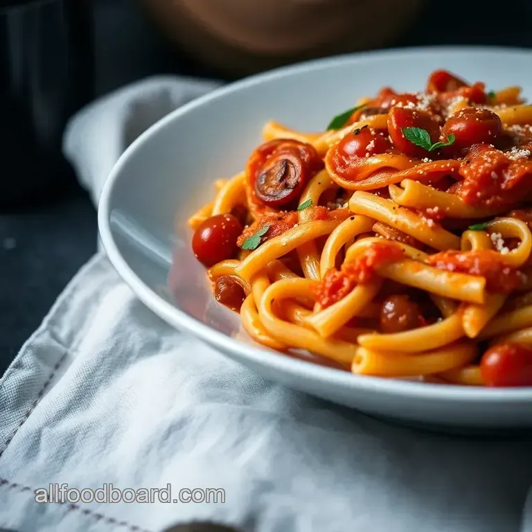 Rigatoni all' Amatriciana presentation