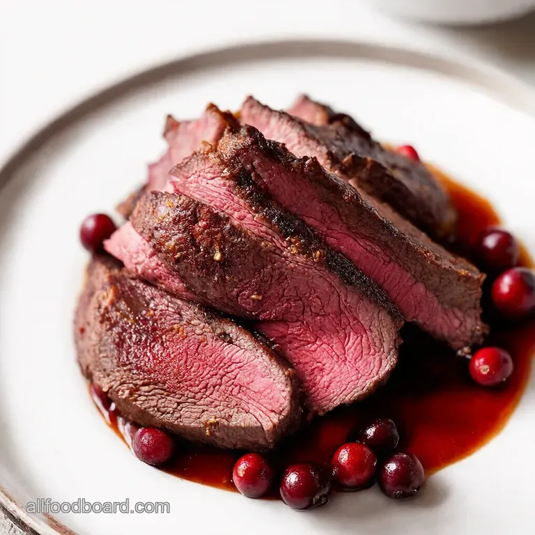 Roasted Beef with Cranberry Balsamic Glaze