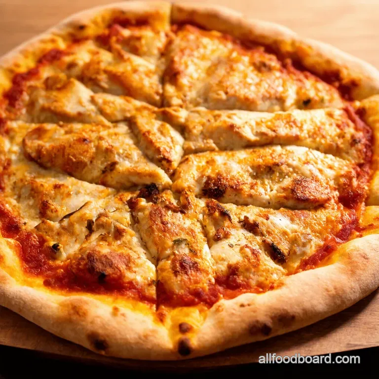 Roasted Garlic Chicken Pizza presentation