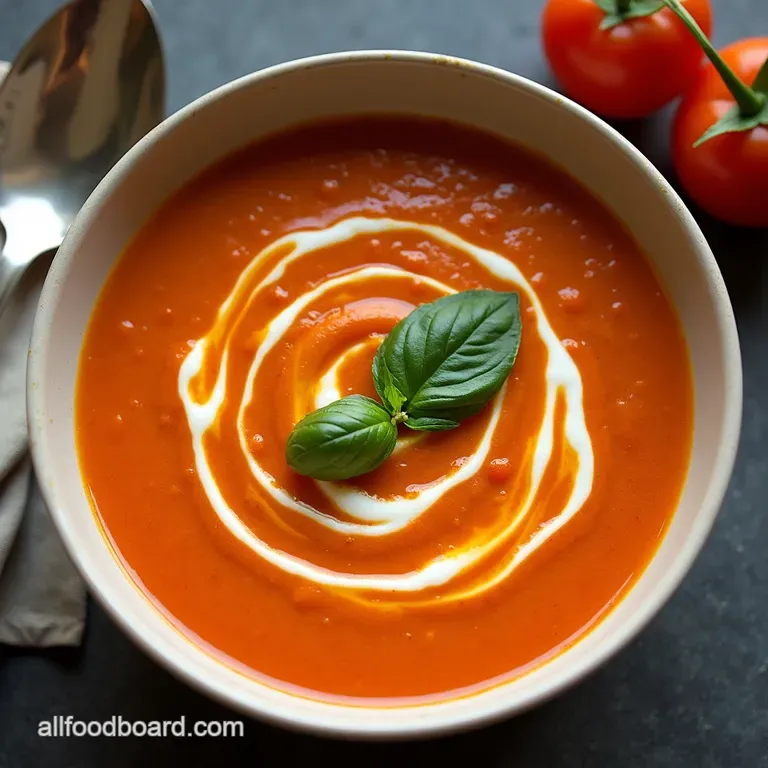 The Ultimate Roasted Garlic Tomato Soup Recipes The Velvety Dream Ultimate Roasted Garlic Tomato Soup with Basil Swirl