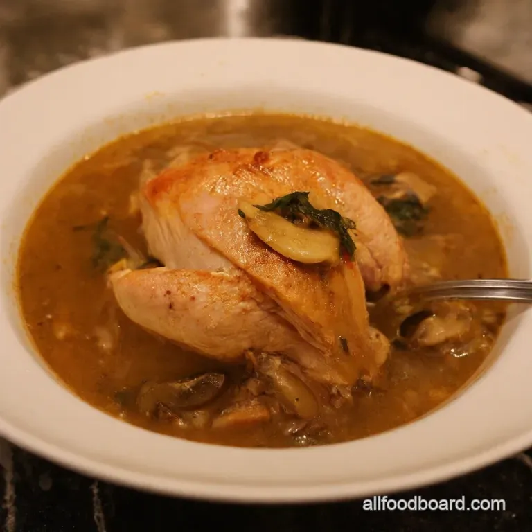 Rotisserie Chicken Mushroom Soup presentation