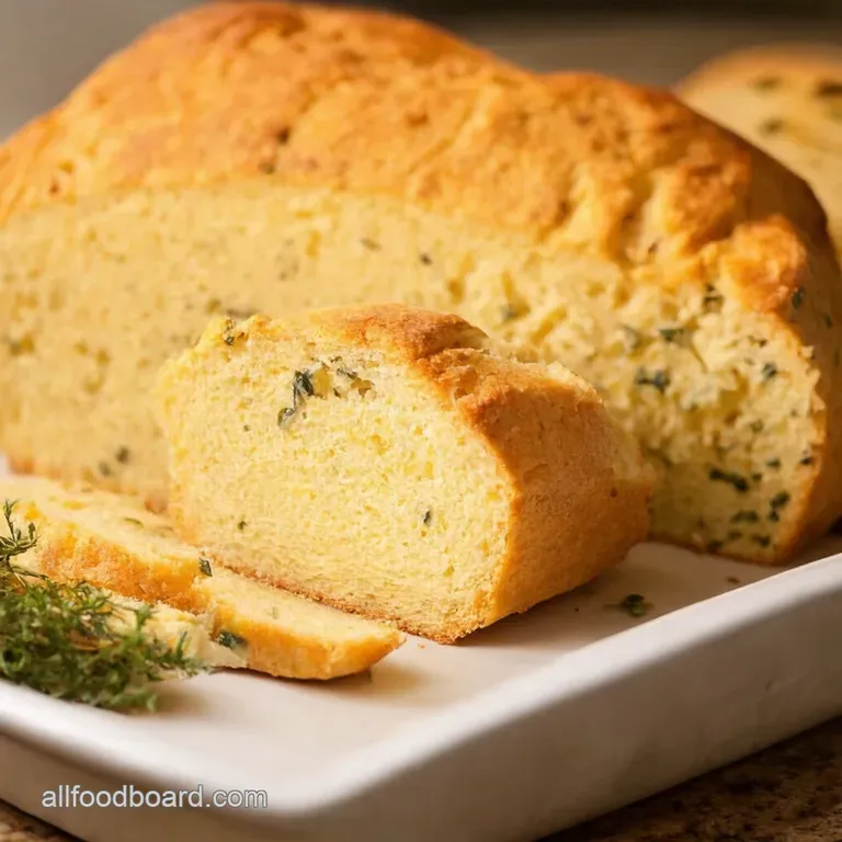 Rustic Italian Herb and Cheese Bread presentation