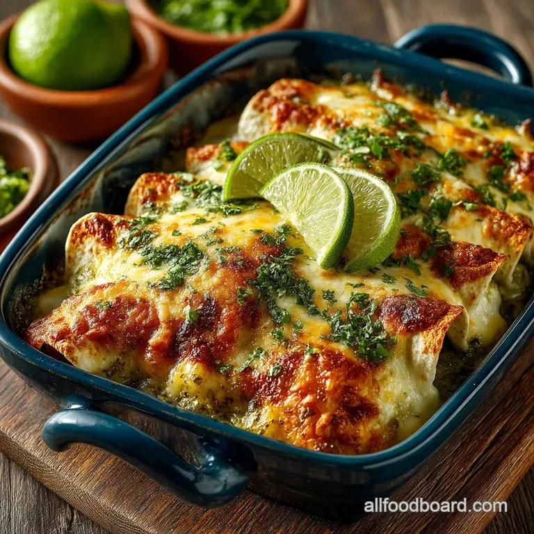 The Ultimate Weeknight Salsa Verde Chicken Enchiladas A Zesty Fiesta presentation