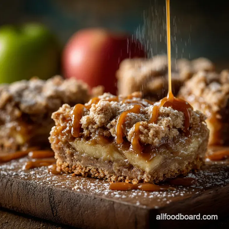 Fall Desserts: Salted Caramel Apple Crumble Bars presentation
