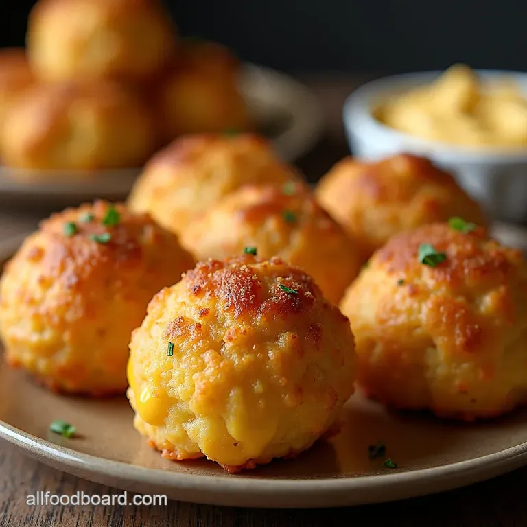 Sausage Cheddar Bliss Bombs Savory Cheese Puffs presentation