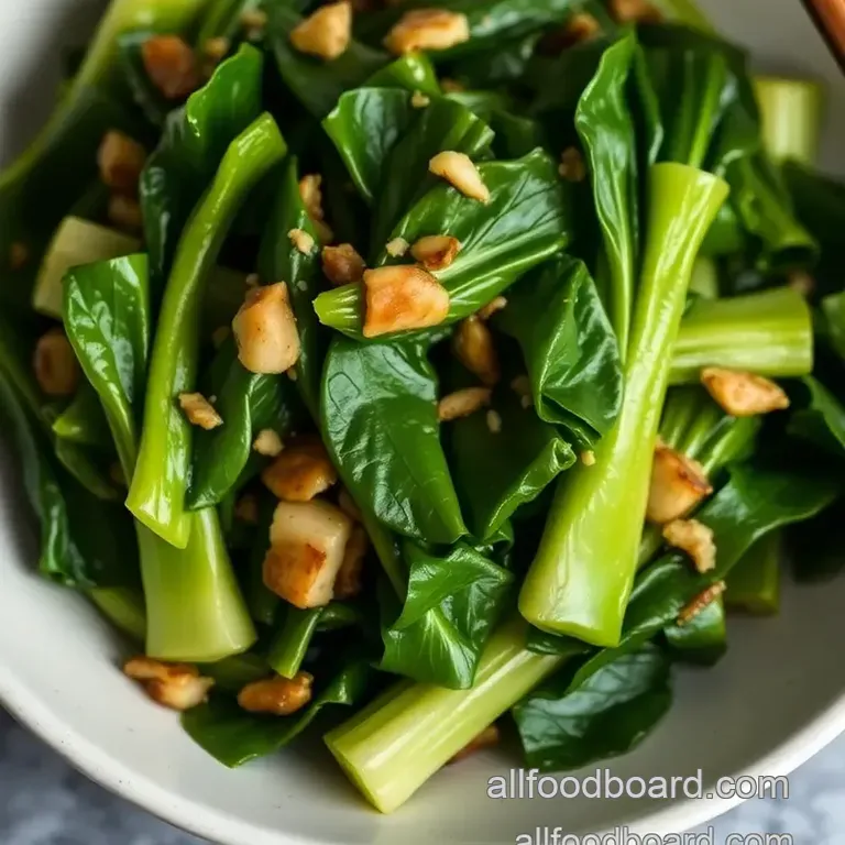 Sautéed Bok Choy with Garlic and Ginger presentation
