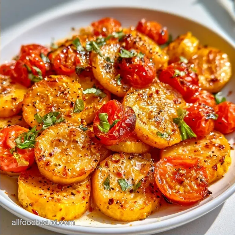 Saut&eacute;ed Yellow Squash and Tomatoes with Basil