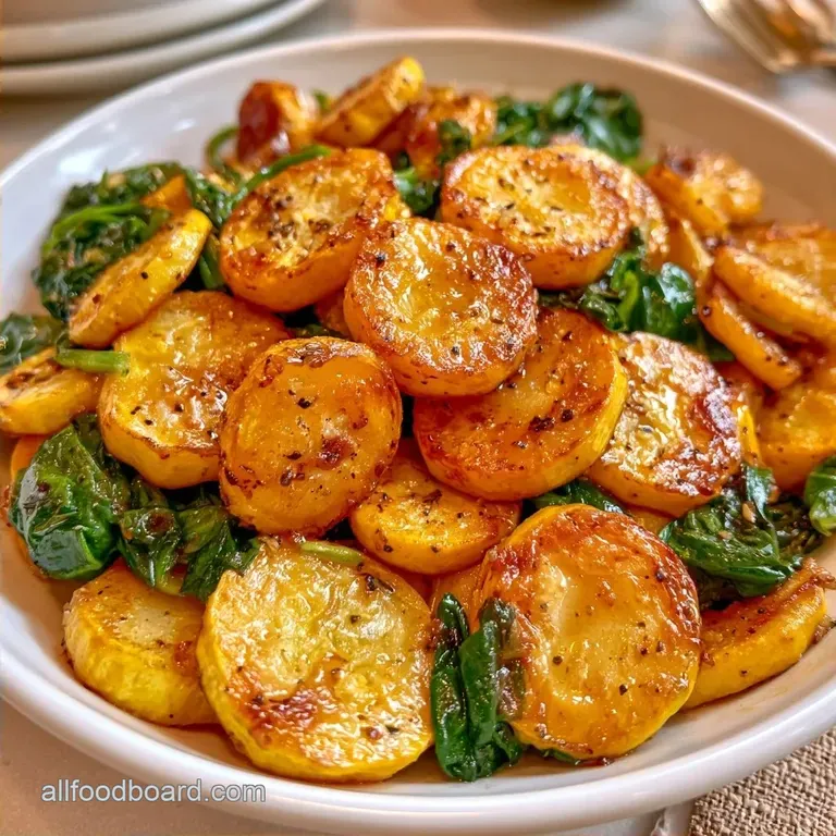 Saut&eacute;ed Yellow Squash Spinach with Garlic