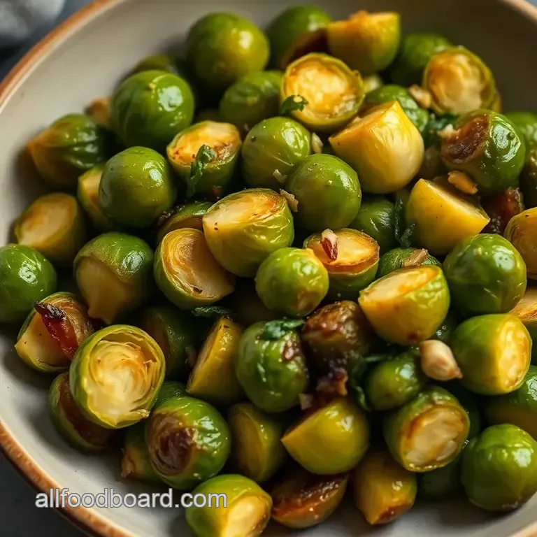 Savory Braised Brussels Sprouts with Garlic and Thyme presentation