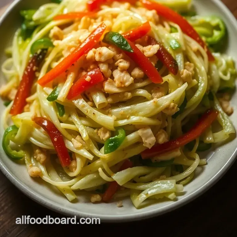 Savory Cabbage Stir-Fry with Garlic and Ginger presentation