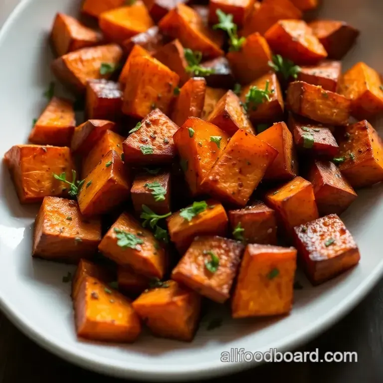 Savory Herb-Roasted Sweet Potatoes presentation