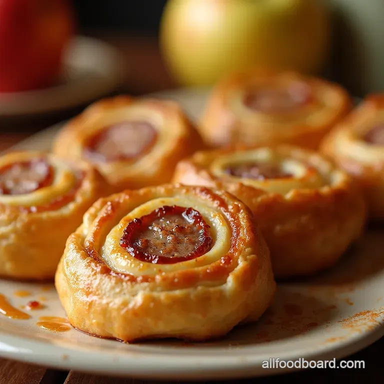 Savory Sausage Apple Puff Pastry Pinwheels presentation