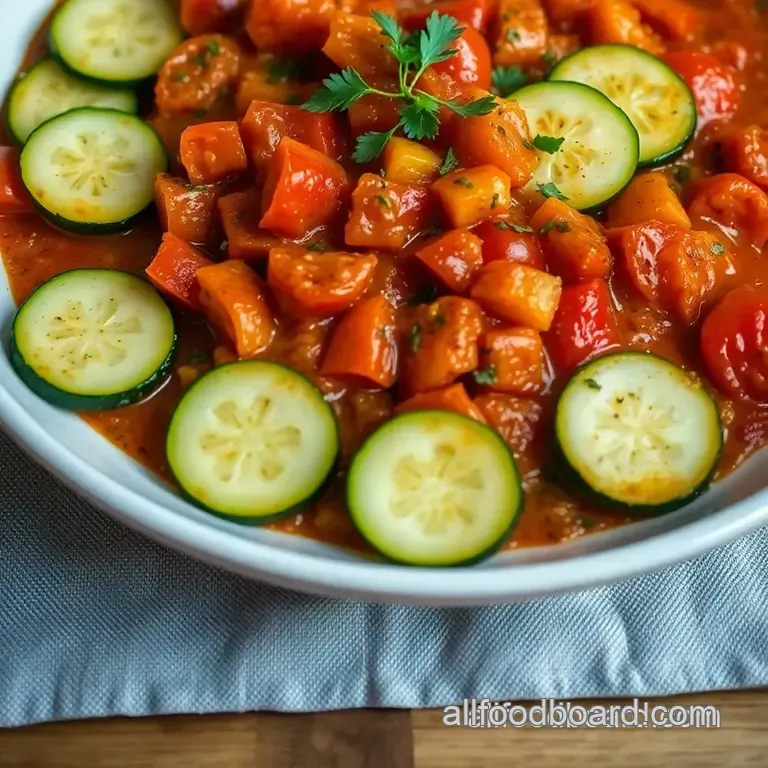Savoury Summer Squash and Tomato Casserole Delight presentation