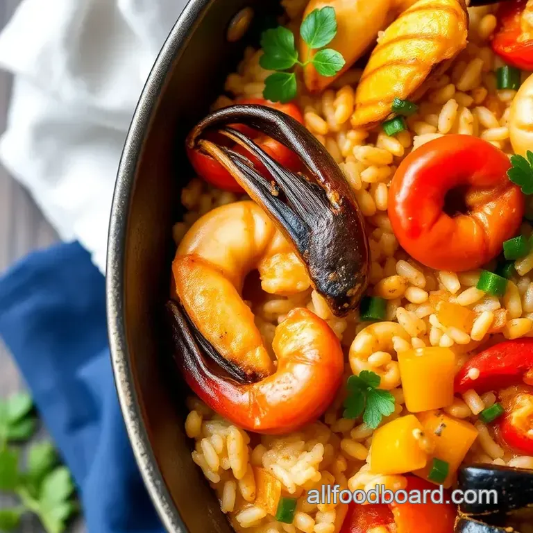Seafood Paella with Northwest Ingredients presentation