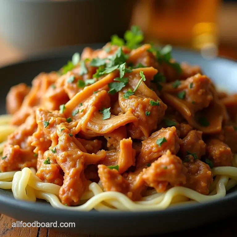 Set It and Forget It Mississippi Magic the Ultimate Slow Cooker Shredded Chicken presentation
