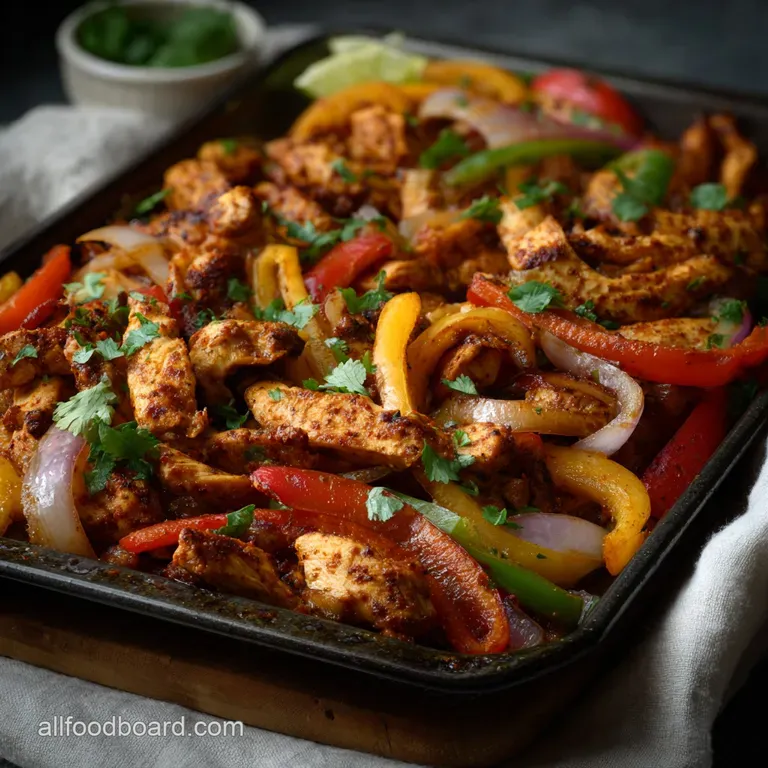 Sheet Pan Chicken Fajita Easy Weeknight Dinner with Bell Peppers