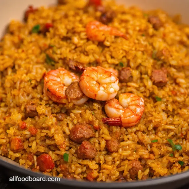 Shrimp and Sausage Dirty Rice A Taste of the Bayou presentation