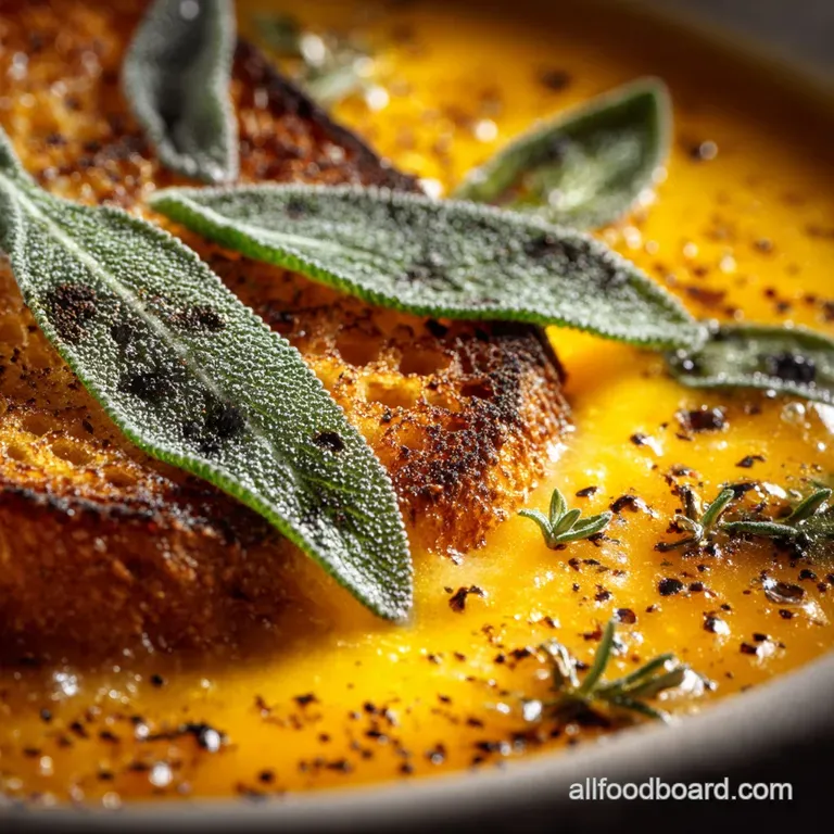Silky Roasted Butternut Squash Soup with Brown Butter and Crispy Sage