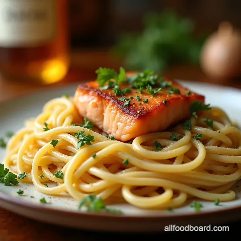 Silky Salmon Garlic Dream Pasta Restaurantquality in 30 Minutes presentation
