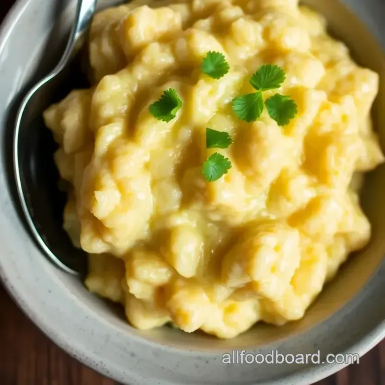 Creamy Yellow Maize Flour Pap with Spicy Tomato & Bean Relish presentation