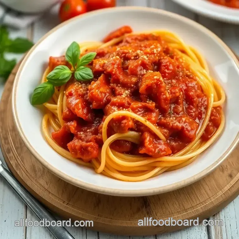 Classic Simmered Tomato Spaghetti Sauce: A Timeless Italian Favorite presentation