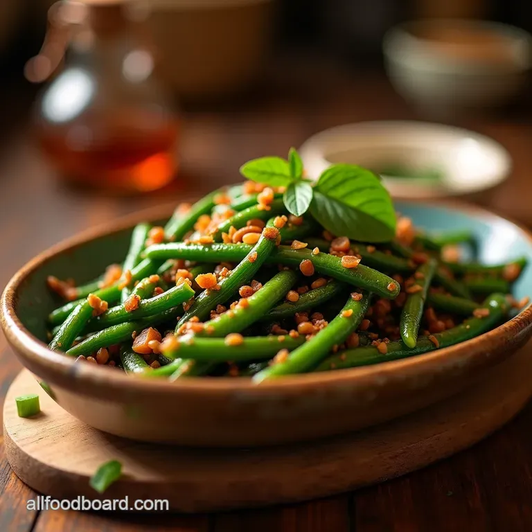 The Proper Takeaway Treat Sizzling Szechuan DryFried Green Beans presentation