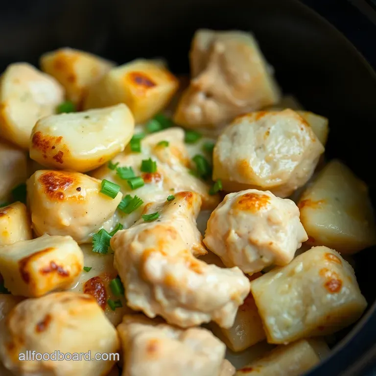 Slow Cooker Creamy Ranch Chicken and Potatoes presentation