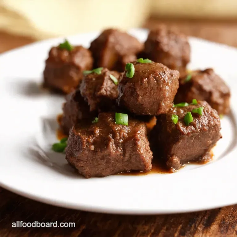 Slow Cooker Garlic Butter Beef Bites presentation