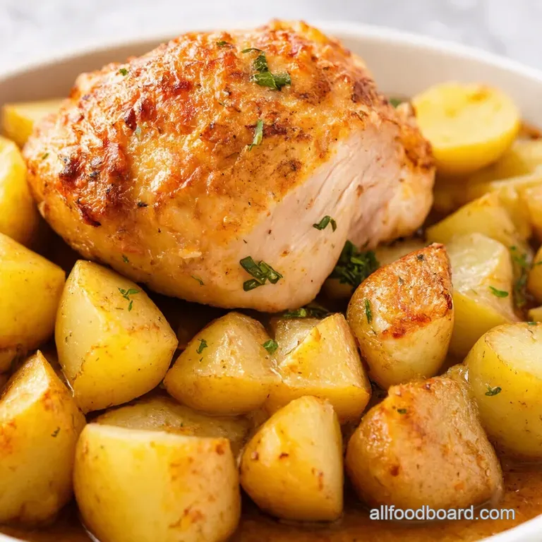 Slow Cooker Parmesan Garlic Chicken and Potatoes Set it and Forget It Flavor presentation