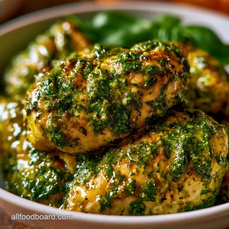 Healthy Slow Cooker Pesto Chicken Thighs